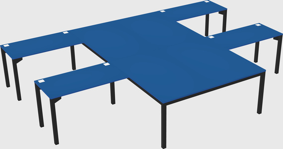 Shared l-shaped desk