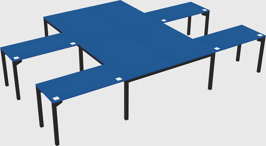 Shared l-shaped desk