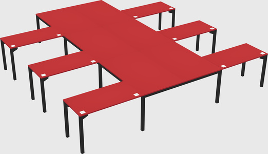 Shared l-shaped desk
