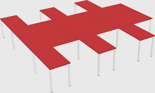 Shared l-shaped desk