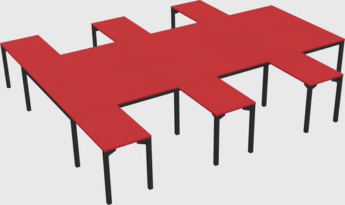 Shared l-shaped desk
