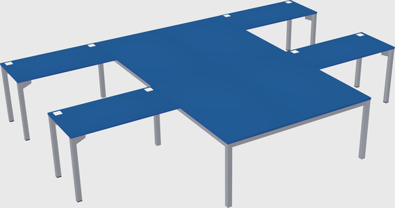 Shared l-shaped desk