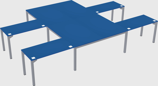 Shared l-shaped desk