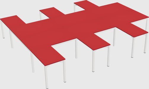 Shared l-shaped desk