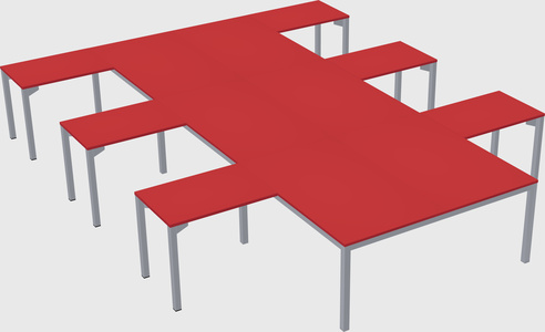 Shared l-shaped desk