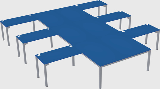 Shared l-shaped desk