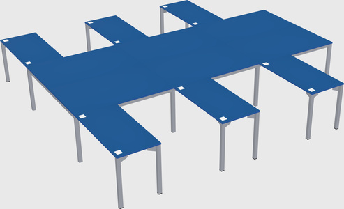 Shared l-shaped desk