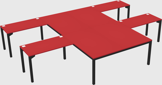 Shared l-shaped desk
