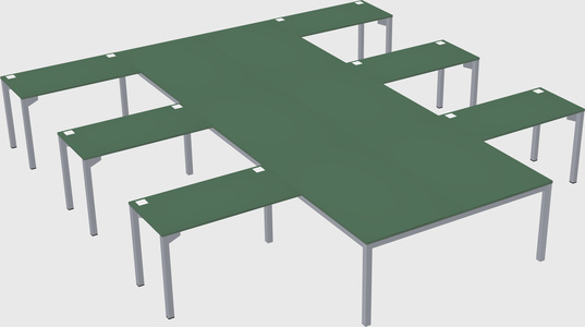 Shared l-shaped desk