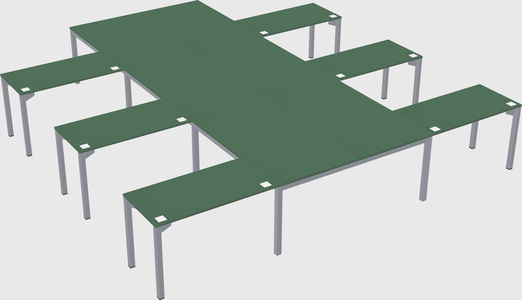 Shared l-shaped desk
