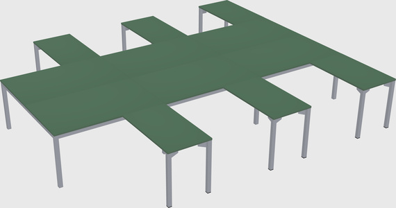Shared l-shaped desk