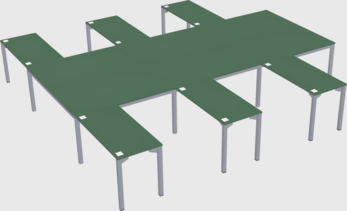 Shared l-shaped desk