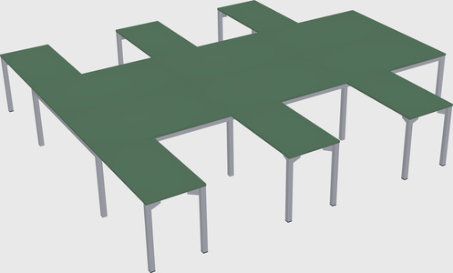 Shared l-shaped desk