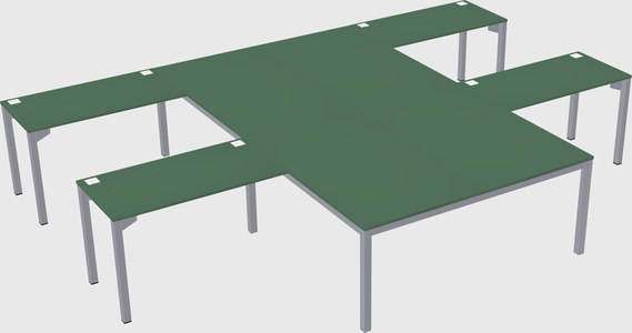 Shared l-shaped desk