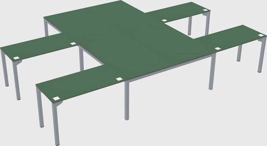 Shared l-shaped desk