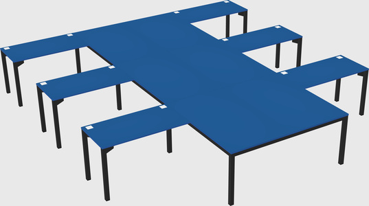 Shared l-shaped desk