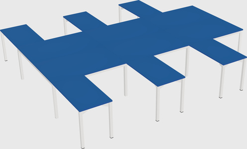Shared l-shaped desk