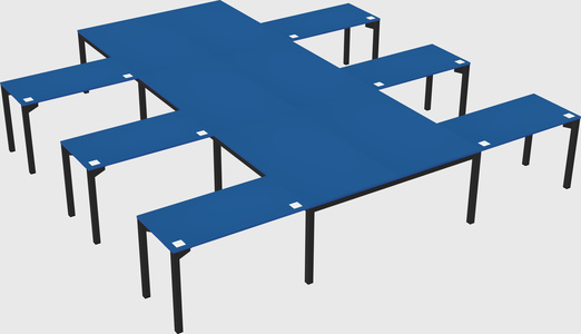 Shared l-shaped desk