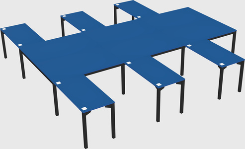 Shared l-shaped desk