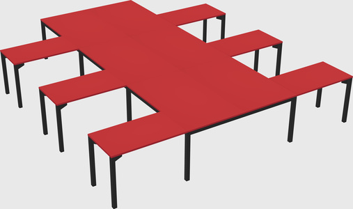 Shared l-shaped desk