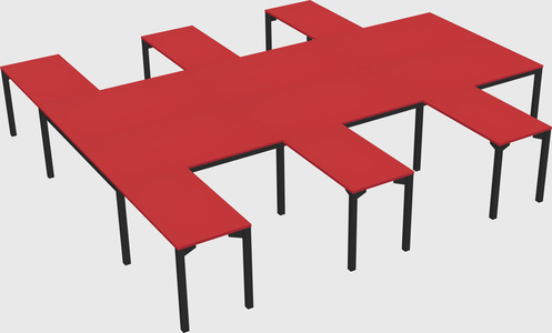 Shared l-shaped desk