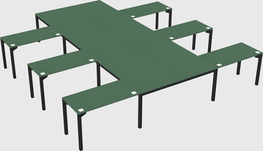 Shared l-shaped desk