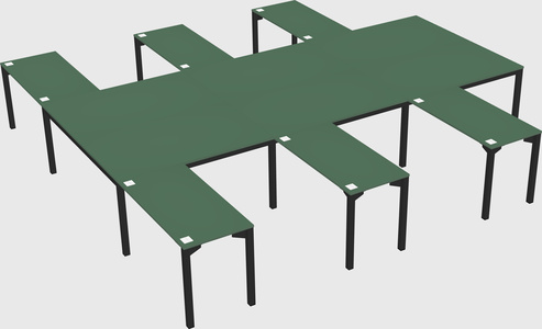 Shared l-shaped desk
