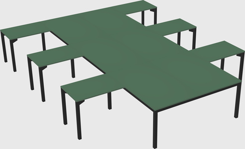 Shared l-shaped desk
