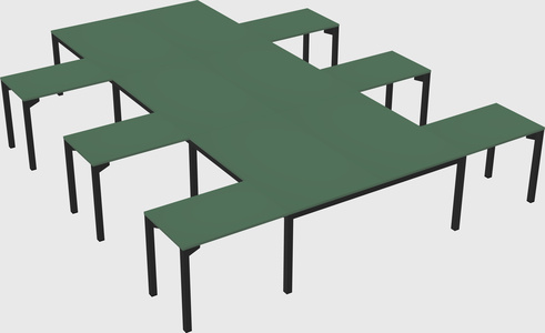 Shared l-shaped desk