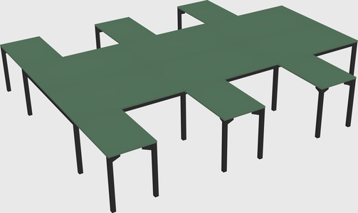 Shared l-shaped desk