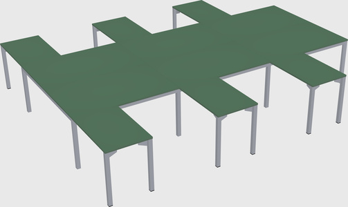 Shared l-shaped desk