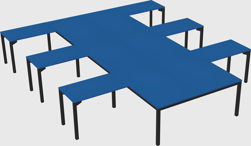 Shared l-shaped desk
