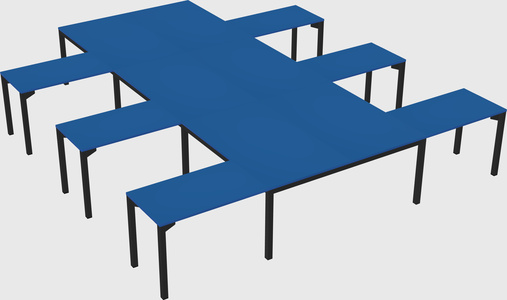 Shared l-shaped desk