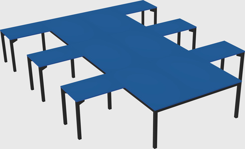Shared l-shaped desk