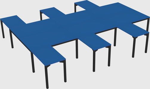 Shared l-shaped desk
