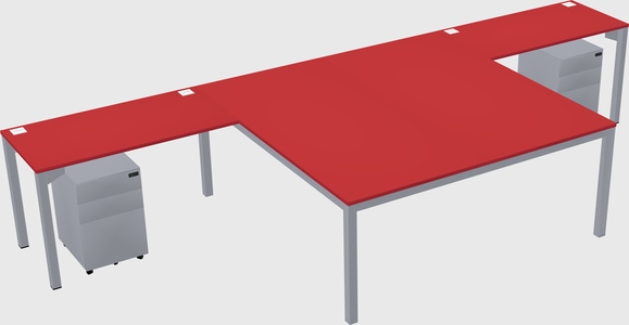 Shared l-shaped desk