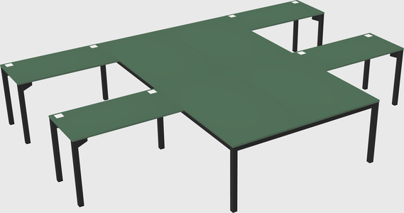 Shared l-shaped desk