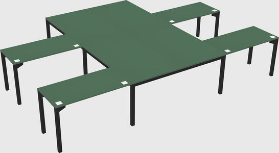 Shared l-shaped desk