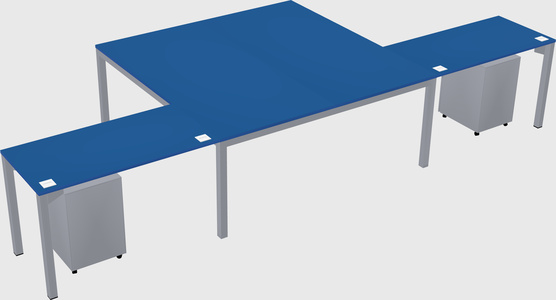 Shared l-shaped desk