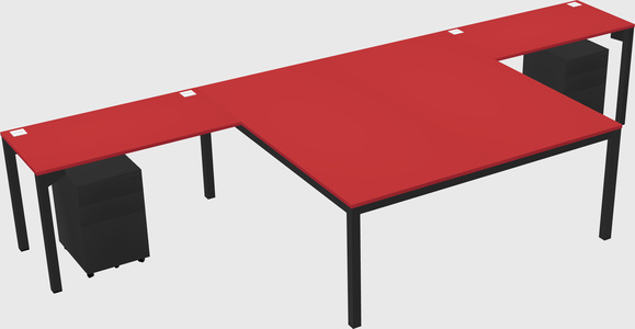 Shared l-shaped desk