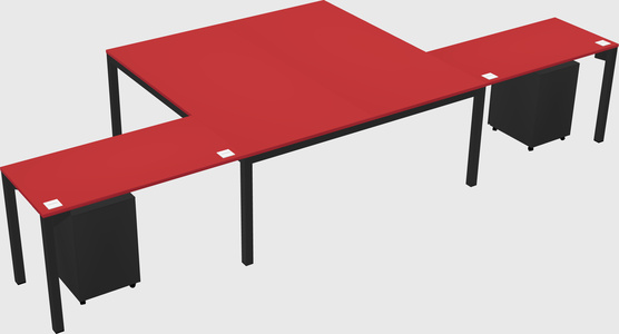 Shared l-shaped desk