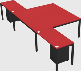Shared l-shaped desk
