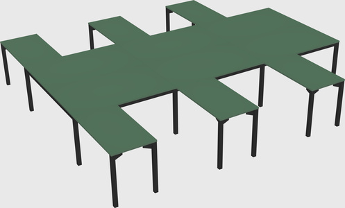 Shared l-shaped desk