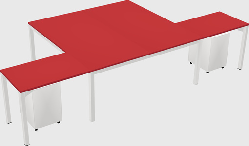 Shared l-shaped desk