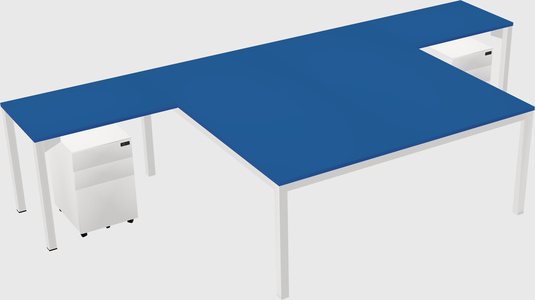 Shared l-shaped desk