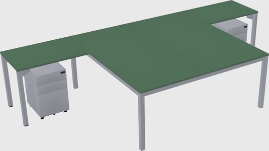 Shared l-shaped desk
