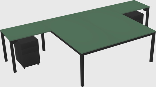 Shared l-shaped desk