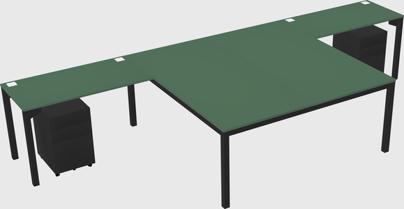 Shared l-shaped desk