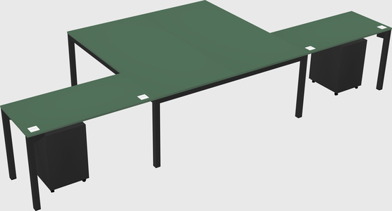 Shared l-shaped desk