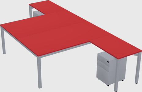 Shared l-shaped desk